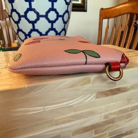 Limited Edition COACH Coated Cloth Pink and Cherry Zippered Pouch - Picture 5 of 11